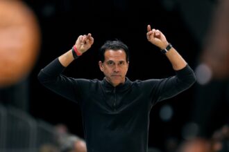 Erik Spoelstra commented on the show that Miami Heat rising star Pat Riley may have unearthed a real gem