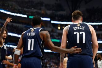 Luca DonCIC and Kyrie IRVING spent a special moment after the NBA Final.