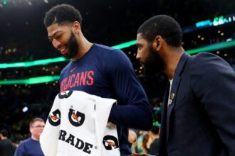 Kyrie Irving spoke about Anthony Davis and the Boston Celtics in 2017.