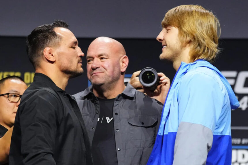 Michael Chander Paddy Pimblett faceoff